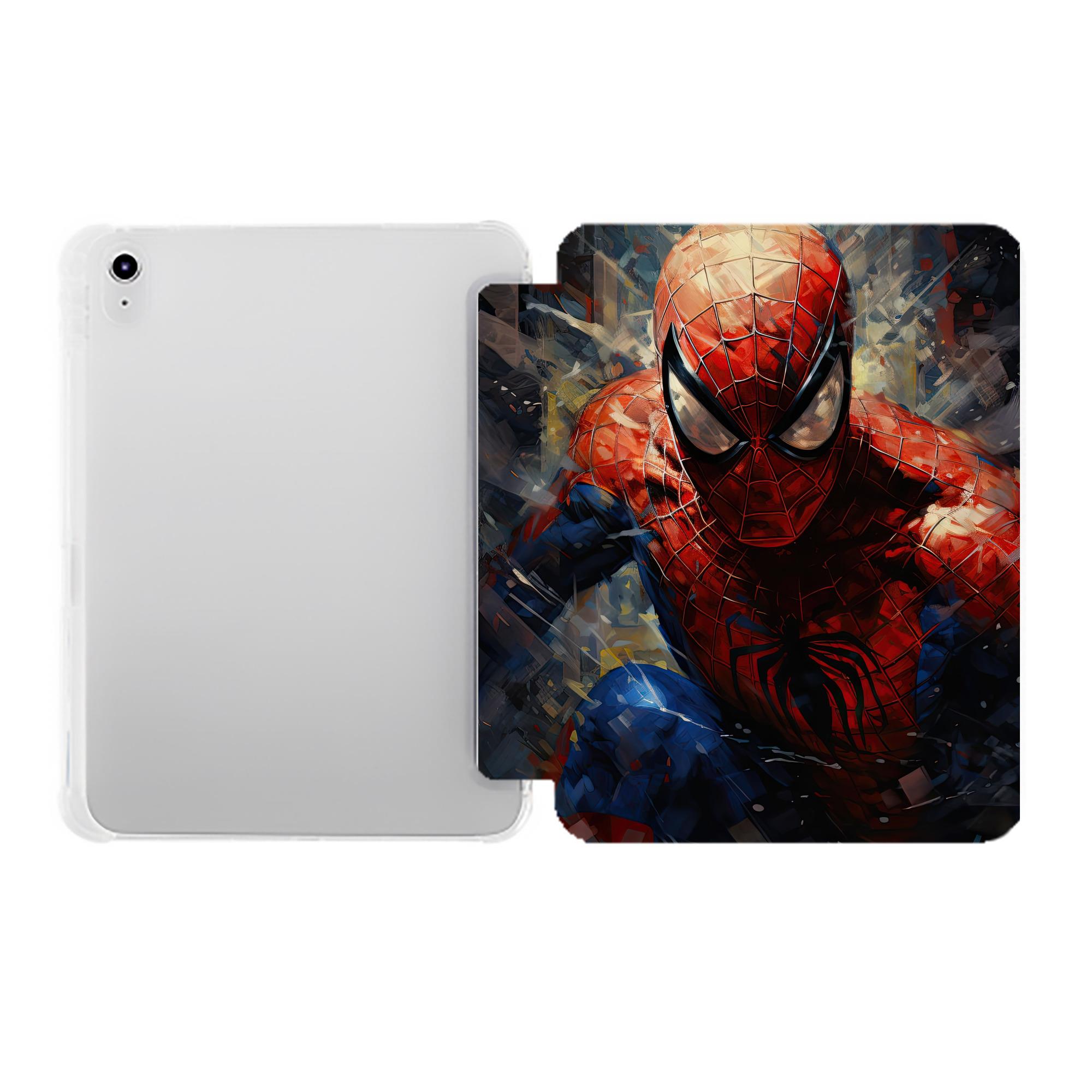 （画像用） Spider Man スパイダーマン IPad ケース ペン収納付き 三つ折りスタンド PUレザー×シリコン 対応機種9.5/10.5/10.9インチ